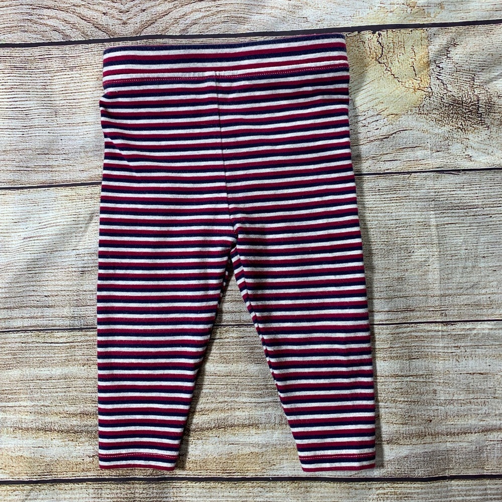 Baby vince. Leggings navy and red stripe‎ size 6m